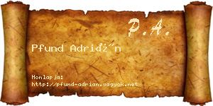 Pfund Adrián névjegykártya